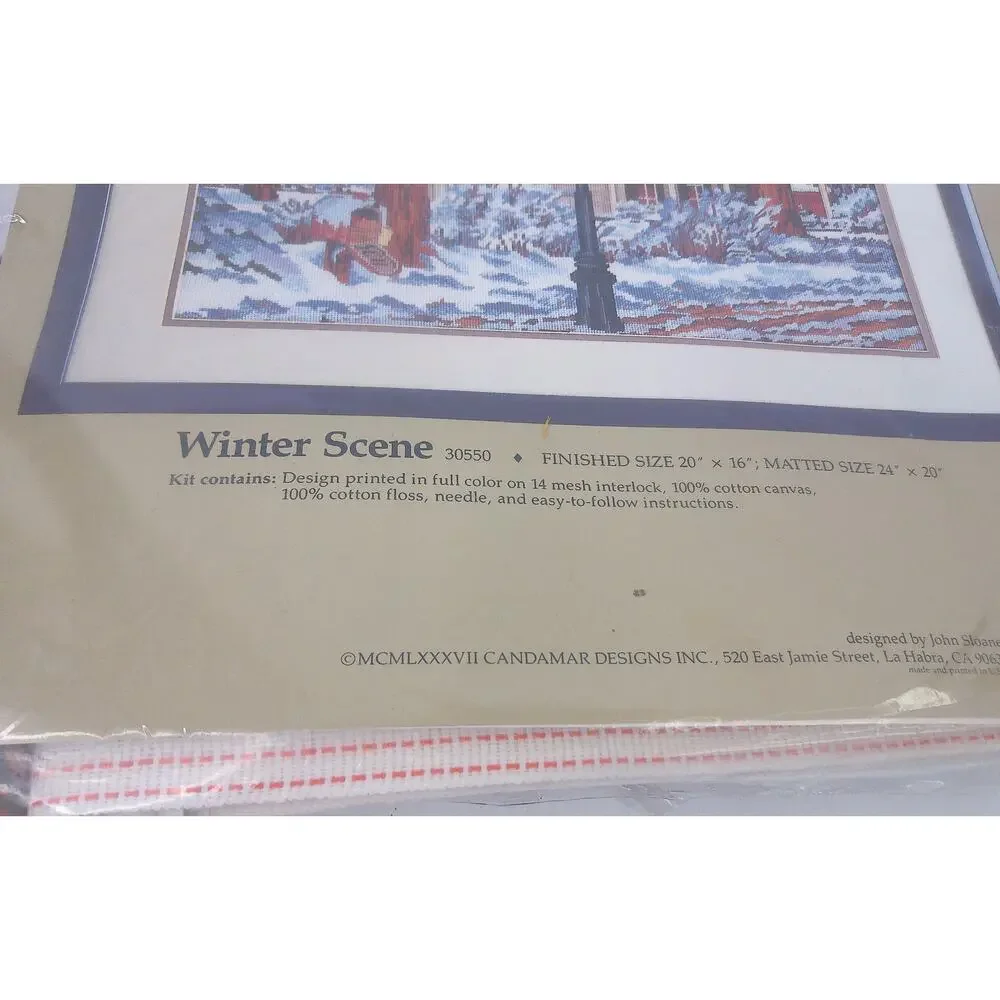 Vintage 1987 Something Special Winter Scene Needlepoint New